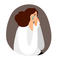 upset woman is crying vector image