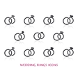wedding rings icons vector image