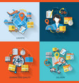 logistic icons set flat vector image vector image