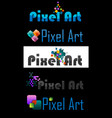 pixel art logo vector image