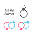 set of rings like get married vector image