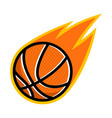 sport ball fire basketball vector image