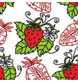 strawberry fruit pattern seamless template vector image vector image