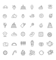 bakery pastry icons set - bread donut cake vector image