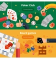 gambling games flat banners set vector image