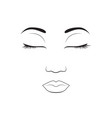 girl emotion face sleep cartoon vector image