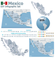 united mexican states maps with markers vector image