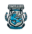 colorful emblem logo dinosaur of the jurassic vector image
