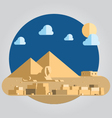 flat design pyramid and sphinx in egypt vector image