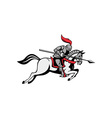 knight with lance riding horse vector image