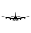 silhouette black and white aircraft in sky vector image vector image
