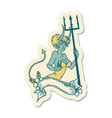 tattoo style sticker a pinup devil girl vector image vector image
