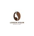 coffee girl woman bean logo download vector image