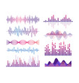 sound waves color set audio vector image vector image