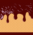 wafer and melting chocolate background vector image vector image