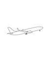 silhouette black and white aircraft in sky vector image vector image