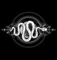 snake and triple moon phases sacred geometry vector image