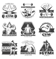 vintage body building label set vector image