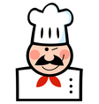 chef man face black cartoon mascot vector image vector image