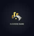 home building real estate gold logo vector image