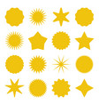 retro stars sunburst symbols vintage sunbeam vector image