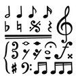 black music notes doodle note musical key vector image