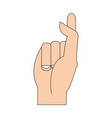 color silhouette image hand crossing fingers vector image