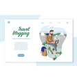 travel mountain hiking blogging webpage vector image
