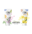 cosmetic brand template realistic bottle set vector image vector image