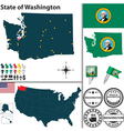 map of washington vector image vector image