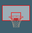 basketball hoop on backboard isolated white vector image