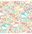 elephants with flowers seamless pattern background vector image