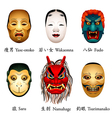 Japan masks V Royalty Free Vector Image - VectorStock