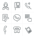 line icons style phone vector image