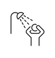 person takes a shower line icon vector image vector image