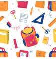 school elements seamless pattern color vector image
