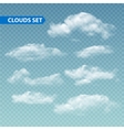 set of transparent different clouds vector image vector image