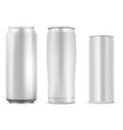 aluminum can set coffee drink metal template pack vector image vector image