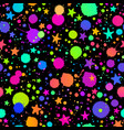 seamless of bright drops paints on a black vector image vector image