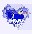 happy fathers day card paper cut style vector image vector image
