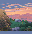 mountain landscape background on sunset rock view vector image vector image