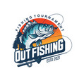 fishing logo design template vector image vector image