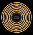 gold chains round frame template on black vector image vector image