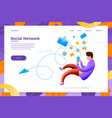 social network man flowing in content vector image