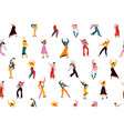 women seamless pattern trendy feminism people vector image vector image