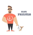 funny dog with owner vector image