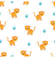 cute cartoon tigers seamless pattern vector image vector image