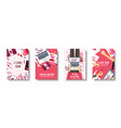 flat covers set love and hearts valentines day vector image