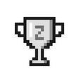 pixel art silver cup award trophy icon vector image