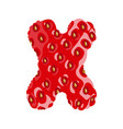 strawberry font letter x alphabetical character vector image vector image
